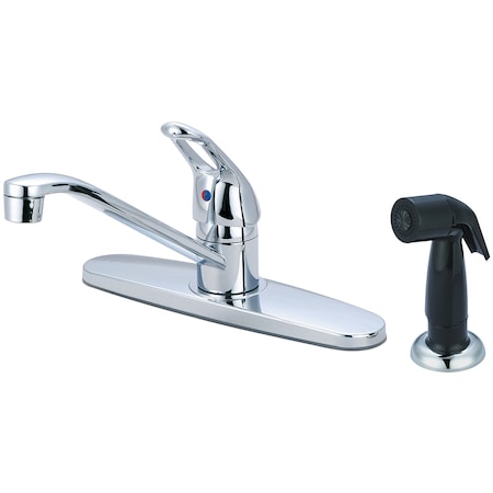 Olympia Faucets Single Handle Kitchen Faucet, NPSM, Standard, Polished Chrome, Number of Holes: 4 Hole K-4171